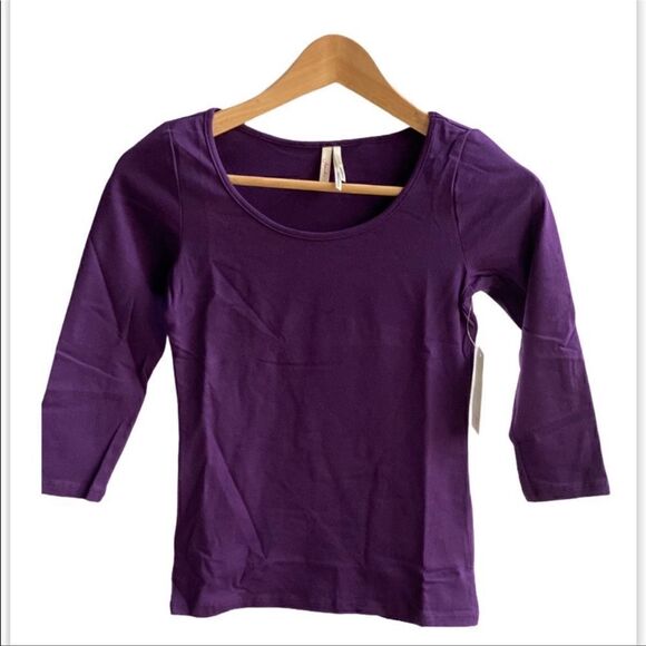 Juniors Frenchi 3/4 Sleeve Tee Purple Cordial - Picture 6 of 7